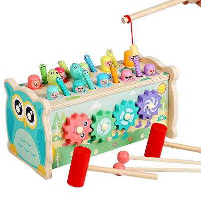 China Multifunctional Educational Children's Toys Exercise Hand-speed Response Educational Toys Wooden Cartoon Hammering Hamster Game For Children for sale