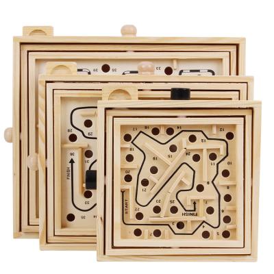 China Maze Game Hand-Carved Wooden Cannon Educational Wooden Toy with Movable Wheels Puzzle Game for Adults Children for sale