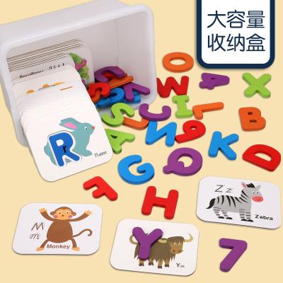 China Cartoon Toy Kids Early Educational Learning Toys Matching Puzzle Toy Wooden Alphabet Puzzle Cartoon Shape for sale