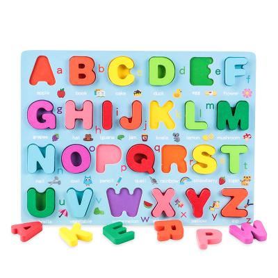 China DIY TOY Hot Sale Wooden Alphabet Learning ABC Blocks Educational Study Board Peg Letters Puzzle Colorful Wooden Jigsaw Jigsaw Toys for sale