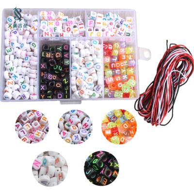 China Hot Selling Young Beautiful Glass Bead Amazon DIY Beaded Set With Kids Amblyopia Handmade Puzzle Large Hole Bracelet English Loose Beads 450 Line for sale