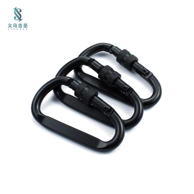 China Black Multifunctional Aluminum Alloy Lock Carabiner Type, Wholesale D Hook Of Outboard Climbing Main Chain Spring for sale