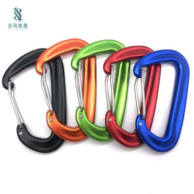 China High Quality Multifunctional Aluminum Alloy 5KN6061 Carabiner Wire Lock Safety Buckle Equipment Carabiner Hook for sale