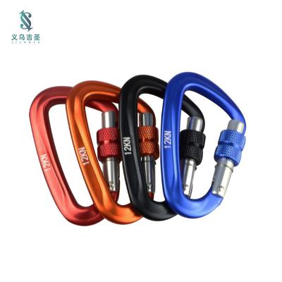 China 12KN7075 Aviation Multi-Function Outdoor Rising Aluminum Carabiner With Rotating Lock Auto Safety Buckle Custom Logo for sale