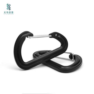 China Durable Wholesale High Quality Key Ring Steel Wire Exterior Door Key Chain Plastic Carabiner for sale