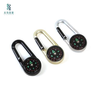 China High quality outdoor essential multifunctional outdoor carabiner metal survival portable compass for sale