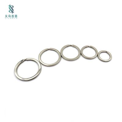 China Durable Hot Sale Nickel Plated Cracked Flat Metal Key Chain Key Ring for sale