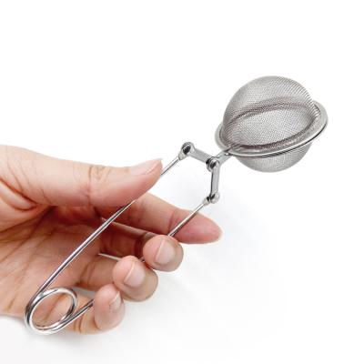 China WITH LID High Quality Stainless Steel Mesh Ball Shape Tea Infuser Tea Strainer With Handle for sale