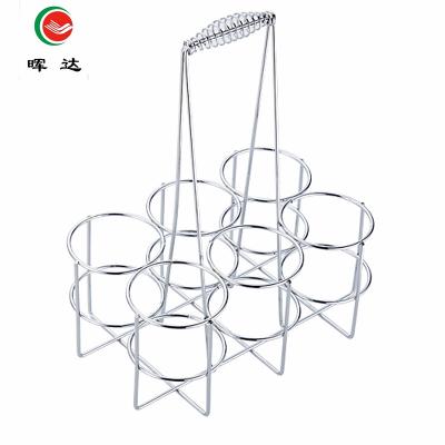 China Sustainable Stainless Steel Beer Cart 6 Pack Beer Bottle Holder Carrier for sale