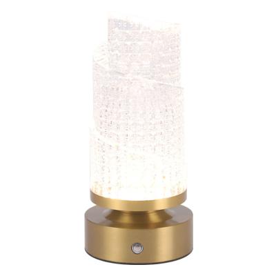 China Portable Creative Modern Luxury Usb Rechargeable Wireless Led Night Light Acrylic Crystal Diamond Hotel Bedroom Bedside Table Lamps for sale