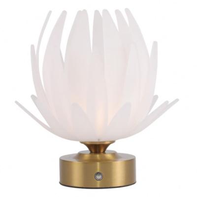 China Portable Creative 2022 Designer Luxury Gift Led Night Lamp Bedroom Lotus Shape Decoration Atmosphere Table Lamp for sale