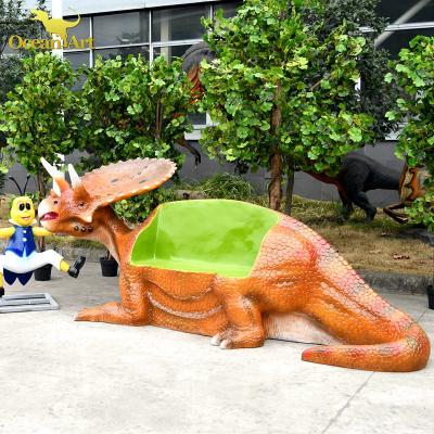 China Theme Parks Amusement Park Rides Resin Sculpture Size Quality Cartoon Dinosaur for sale