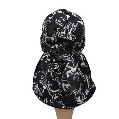 China Anti-Static Mens Bandana Deep Wave Durag Velvet, Printed Cloth Hats Hood and Durag Set, Logo Silky Stain Custom Durag Made To Order for sale