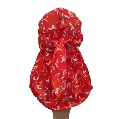 China Anti-Static Luxurious Silky Bandana Durag For Men, African Designer Kids Custom Durag, Best Wave Baby Print Silky Satin Durags for sale