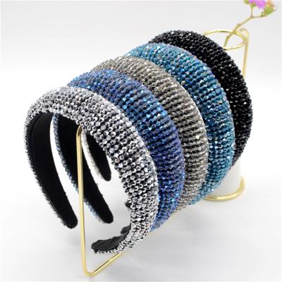 China Hair Decor Bedazzled Designer Luxury Baroque Headband Women Anti-Static Sparkle Headbands Jeweled Rhinestone Sparkle Headband for sale