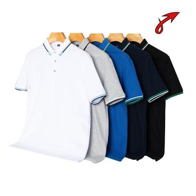 China High Quality Breathable Lapel Men's T-shirt Business Cotton Anti-Wrinkle Ice Silk Blank Golf Polo Shirts for sale