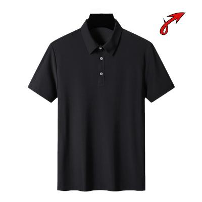 China Men's Summer Couples Section Breathable Ice Silk Non-Listing Solid Color T-shirt Lapel Business Short Sleeve Breathable Polo Shirt for sale