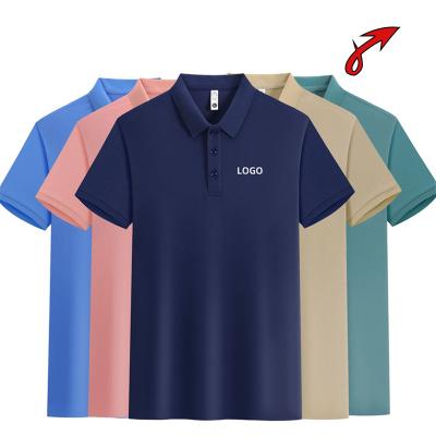 China Custom business lapel solid color anti-pilling workwear shorts sleeve printed logo team advertising shirt polo shirt for sale