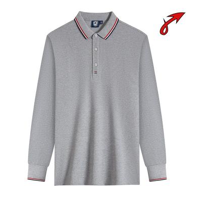 China Breathable Advertising Cultural Shirts Customized Spring High End Workwear And Autumn Patterns Lapel T-shirt Long Sleeve Polo Shirt for sale