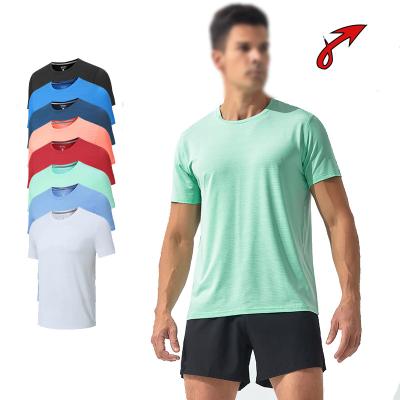 China Anti-wrinkle summer casual running fitness tops men's sport wear shirts loose quick dry custom shirt unisex plain T-shirts 100 cotton for PR for sale