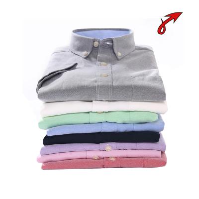 China Summer Anti-pilling Mens Half Sleeve Tops Breathable Solid Color Oxford Shorts Sleeve Shirt for sale