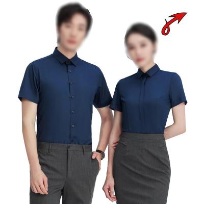 China High Grade Anti-pilling Shirts Men Women Work Commuter Shirt Bamboo Fiber Short Sleeve Shirt for sale