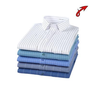 China Anti-pilling Men's Long Sleeve Business Formal Bamboo Fiber Shirt Striped Shirt for sale