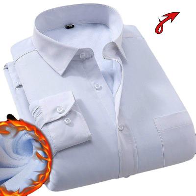 China Anti-pilling men's winter thickened business warm long-sleeved professional evening dress shirt warm padded shirt for sale