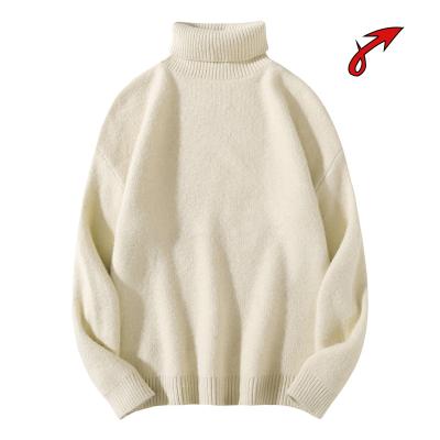 China Anti-wrinkle Autumn Winter Mens Sweatshirt Faux Cashmere Knitwear Turtle Neck Wool Sweater Half for sale