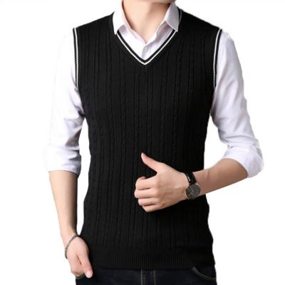 China Anti-wrinkle Autumn Korean fashion V-neck casual suit jackets men's knit sweater vest men for men for sale