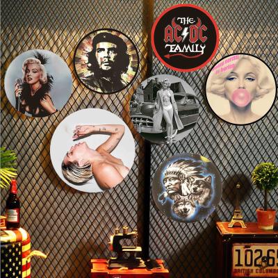 China Romantic Metal Tin Signs For Bar Pub Barber Wall Decor China Round Metal Signs Vintage Posters Movie Performance 30CM for sale