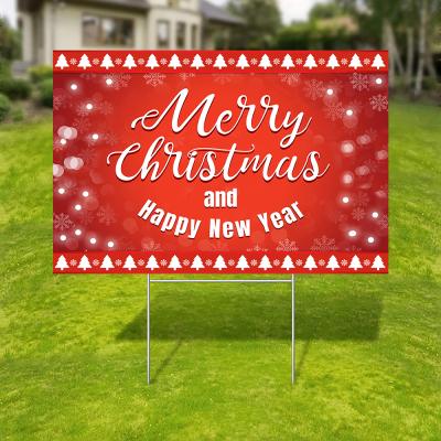 China Custom Decoration Jesus Yard Signs With Corrugated Plastic Ground Stakes Lawn Site Christmas Decorations Roadside Yard Signs for sale