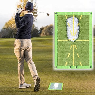 China Set In Golf Running Training Aid Equipment Swing Golf Mat Mini Golf Practice Hitting Portable Golf Swing Training Mat For Swin for sale