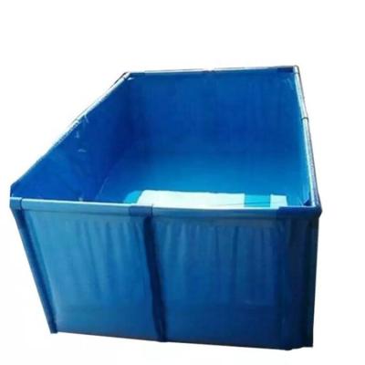 China Customized Blue Tear-Resistant PVC Coated Folding Tarpaulin Fish Pool DIY Aquarium PVC Cultivating Pool Acuicultura for sale