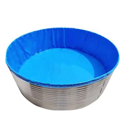 China High Tensile Resistance Wear Resistance Acid And Alkali Resistance Large Aquaculture Biofloc Aquarium Suppliers PVC Tarpaulin Galvanized Steel Fish Farming Tank for sale