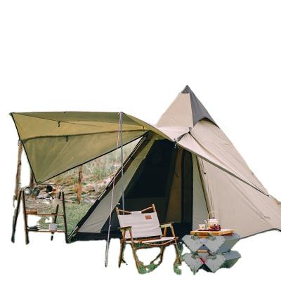 中国 Diagonal Tying Type Indian Pyramid Outdoor Camping Automatic Tent For Sun Shade And Sun Protection Double Steeple Rainproof Tent 販売のため