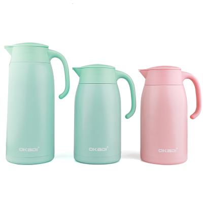 China 1.5/2L Sustainable Customized Stainless Color Metal Coffee Pot Double Wall Vacuum Flask Jar for sale