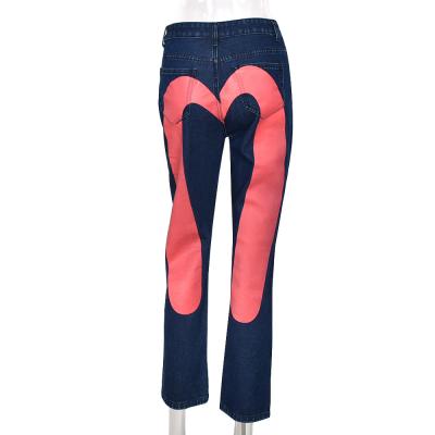 China 2022 QUICK DRY Women Denim Pants Spring Drop New Casual Denim Patch Pants Apparel Arrivals for sale