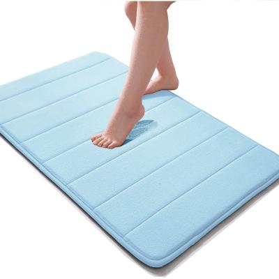 China Sustainable New Style Memory Foam Bath Mat Non Slip Super Absorbent Velvet Bathroom Cover Mat for sale