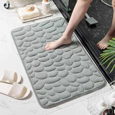 China Viable Soft Coral Fleece Bath Mat Memory Foam Bath Mat Absorbent Non-Slip Mat Cover for sale