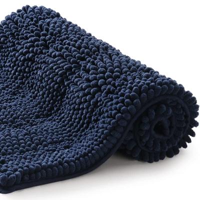 China Factory Price Durable Machine Washable Chenille Bath Mat Mat Plush Anti Slip Luxury Bath Mat for sale