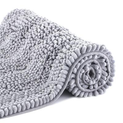 China Sustainable Hot Sale Chenille Mat Super Absorbent Quick Drying Bathroom Blanket Baby Bath Mat Color for sale