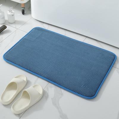 China Sustainable Water Absorbent Machine Washable Shaggy Bath Mats High Quality Microfiber Bath Mat Bathroom Mat for sale