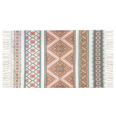 China Online Cheap Washable Manufacturer Buy Rugs And Blankets Cotton Polyester Floor Blanket With Tassels for sale