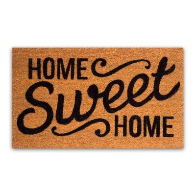 China Customized Patterns Sublimation Coir Carpet Dirt Trap Mat Home Entrance Washable Customized Single Door Mat for sale