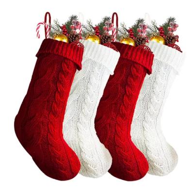 China European and American Christmas celebration stocking knitted store decorations for family holiday party for sale