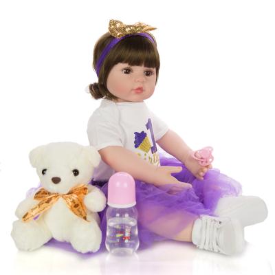 China Hot Sales High Simulation Silicone Baby Dolls 24 Inch Realistic Reborn Reborn Dolls With Short Hair For Birthday Gift for sale