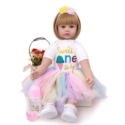 China HOT Sales High Simulation Silicone Cute Baby Lovely - Realistic Reborn Doll 24 Inches Real Like Real Doll With Short Hair For Girls Gift for sale