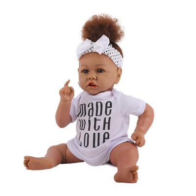 China Wholesale black african high simulation skin simulation doll 18 inch 55cm real reborn simulation doll for sale