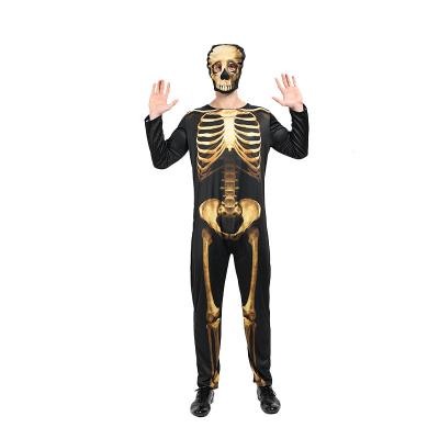 China European and American Halloween costume Ghost costume show golden skeleton clothes dress up Cosplay demon costume themed dress dress for sale